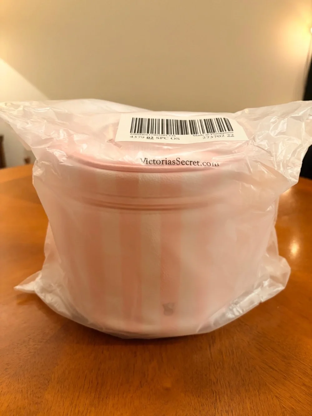 🎀 Victoria's Secret Makeup Heritage Striped Pink Travel Cosmetic Cases NWT